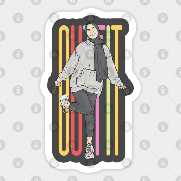 Hijab Hoodie Lady Sticker by crissbahari